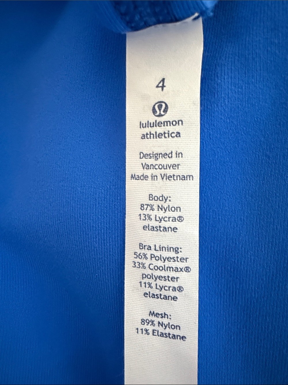 lululemon athletica Blue Racerback Tank with Built-in Shelf Bra - Picture 5 of 5